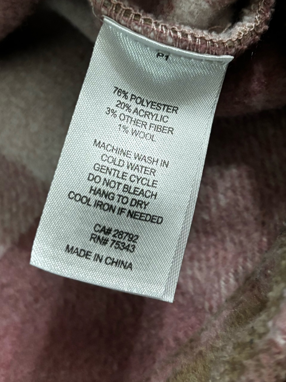 Joie Shacket Pink Brown Plaid Button-Front Flannel Coat Shirt Jacket Wool Blend - Picture 6 of 8